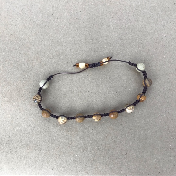 Handmade} Brown Spotted Jasper Adjustable Bracelet - Picture 5 of 5
